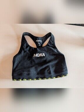 { Hoka } Black Running Racerback Sports Bra Top